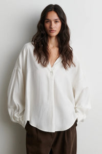 Second Female blouse collar cream shirt bilowy | Pipe and Row