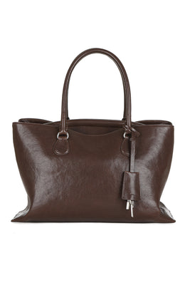 Osoi Shell Brot handbag large polish wood brown leather | Pipe and Row