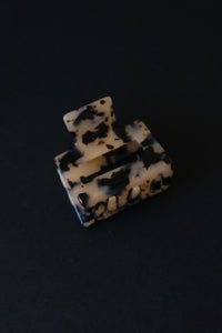 Small square hair claw acrylic light brown tortoise | Pipe and Row boutique Seattle