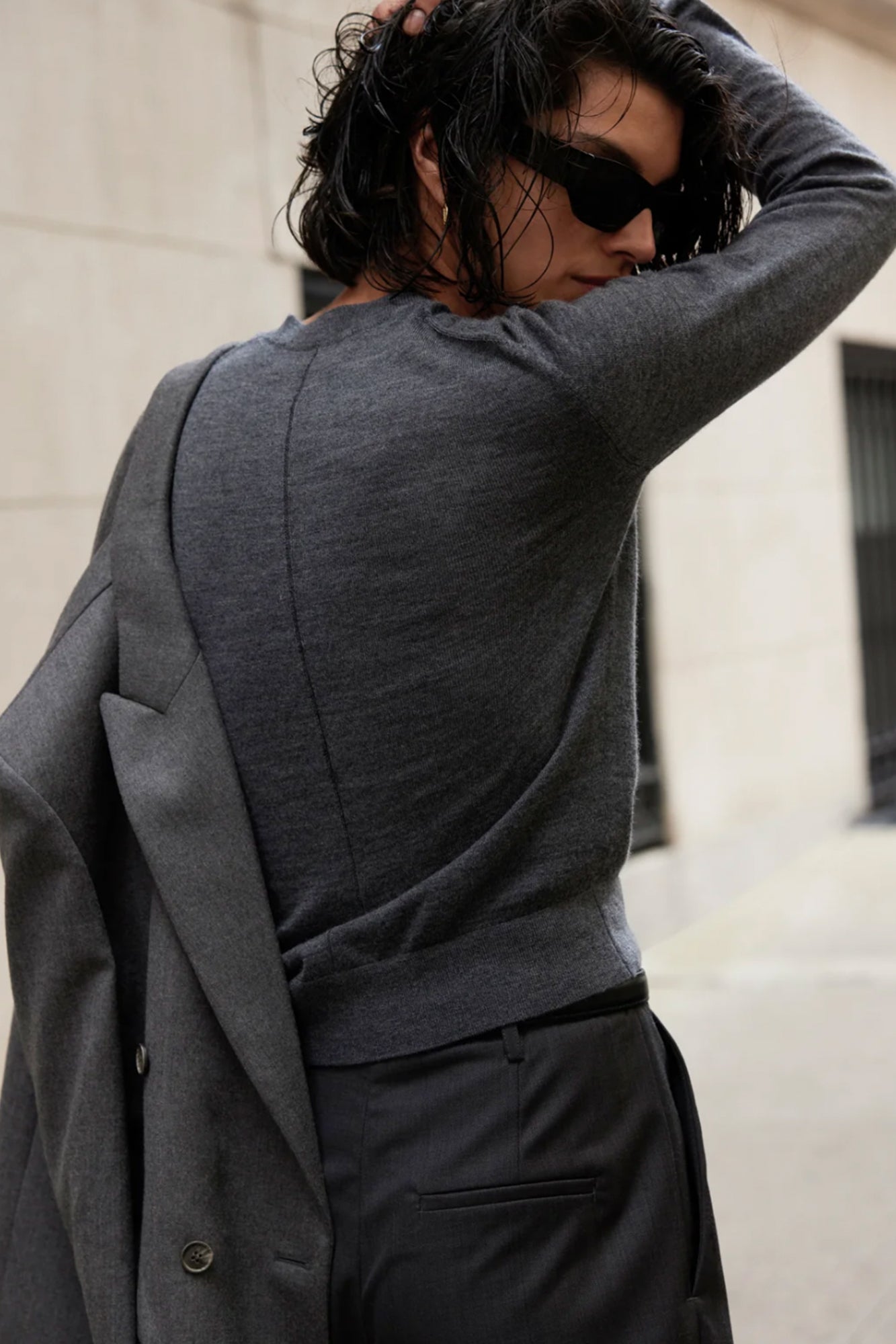 Soldout.NYC Refined classic crewneck charcoal grey light merino wool | Pipe and Row