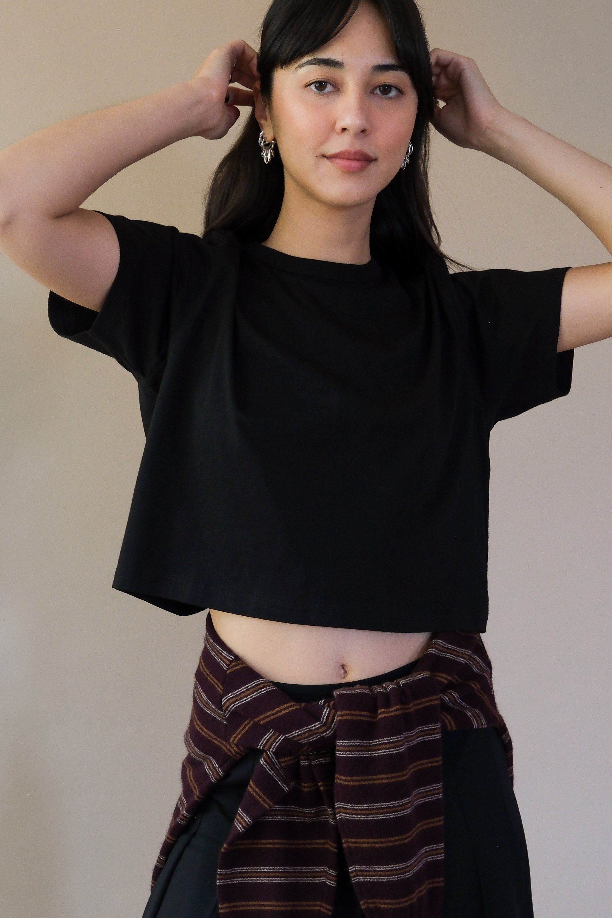 Soldout.NYC classic cut oversized cropped perfect tee shirt black | Pipe and row