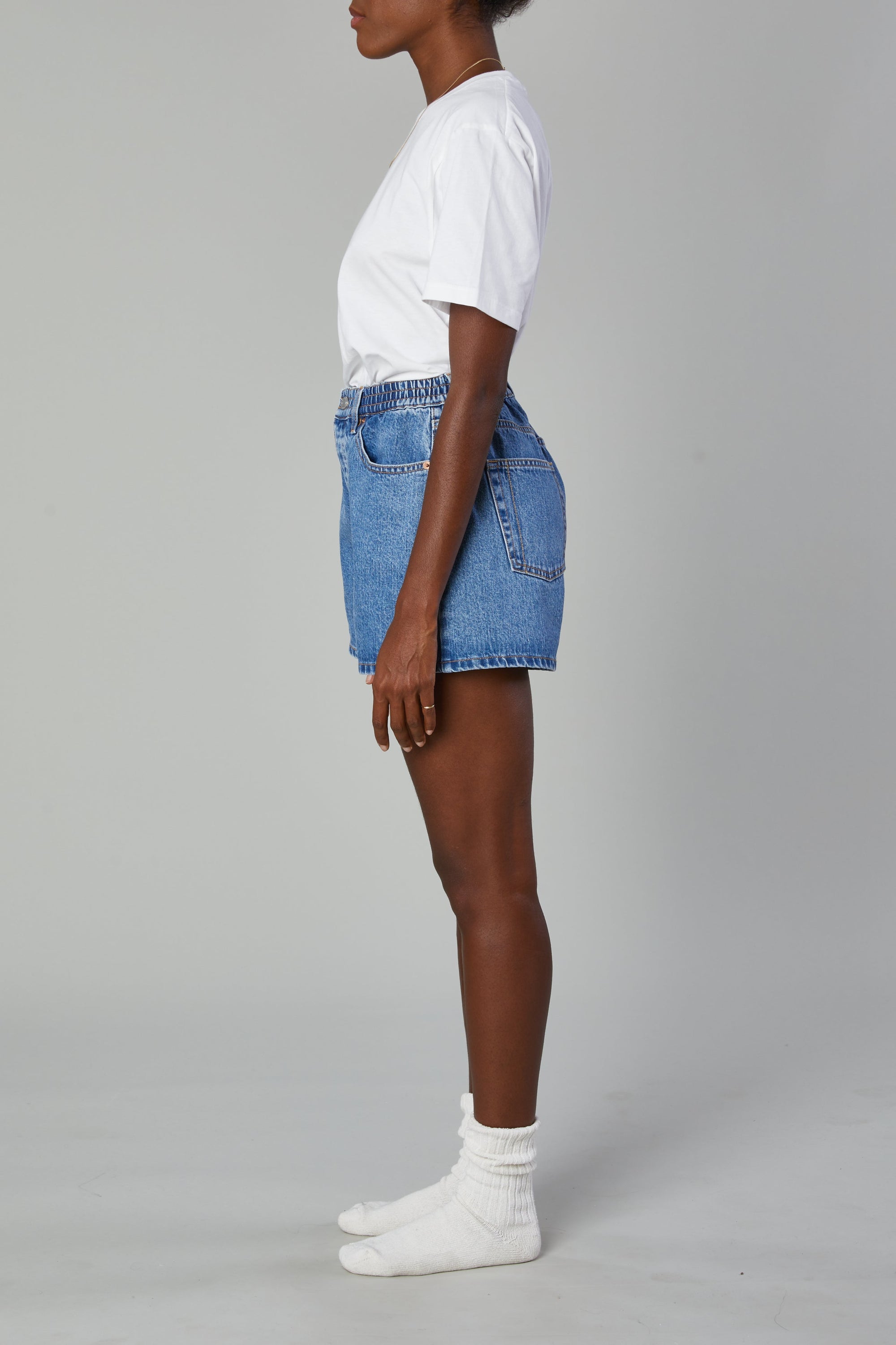 Still Here Ames jean shorts classic blue denim Taylor sSwift swiftie | Pipe and Row