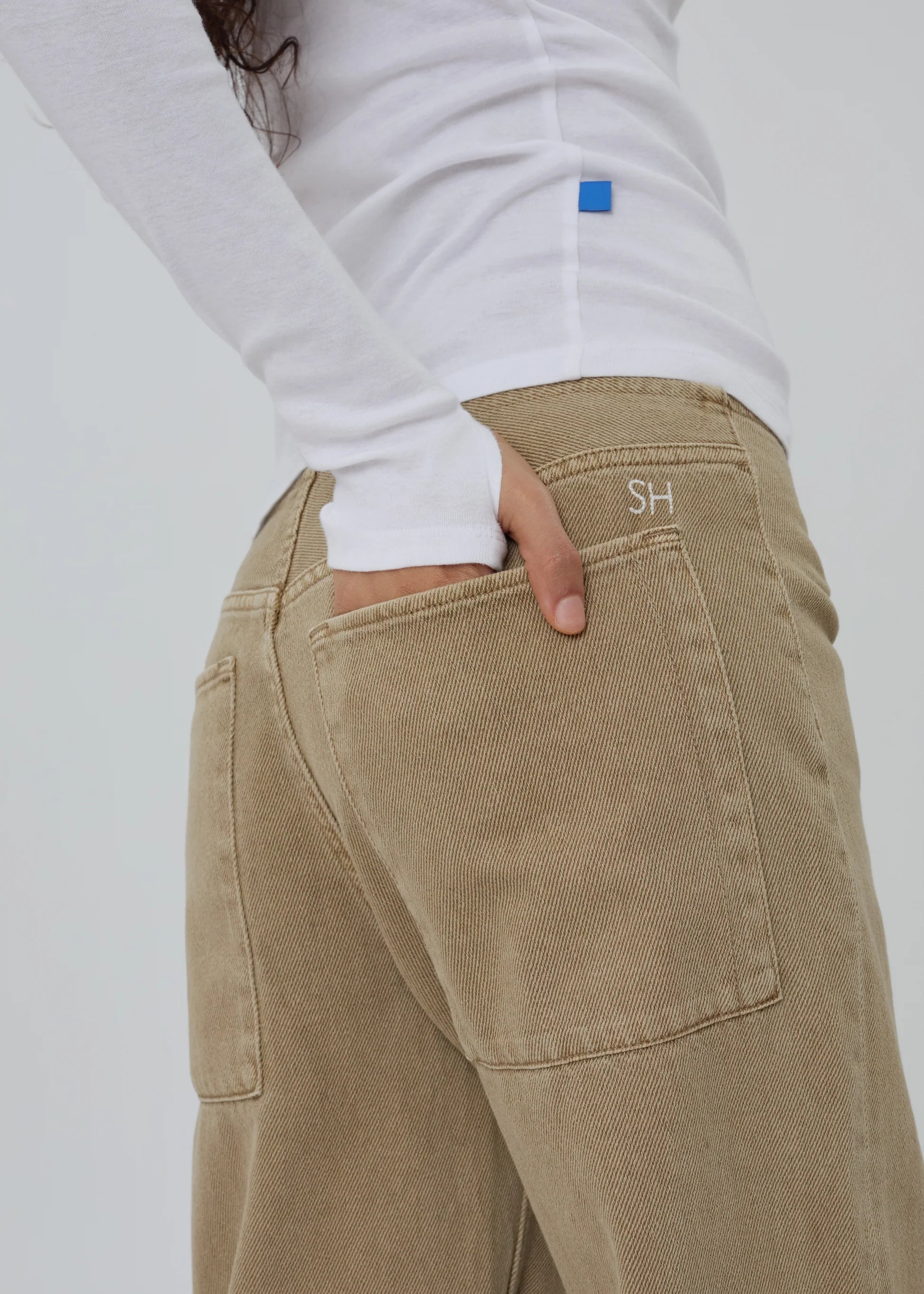 Still Here low rise Sport Jean straight leg jogger jean denim pear khaki tan brown | Pipe and Row Seattle Boutique