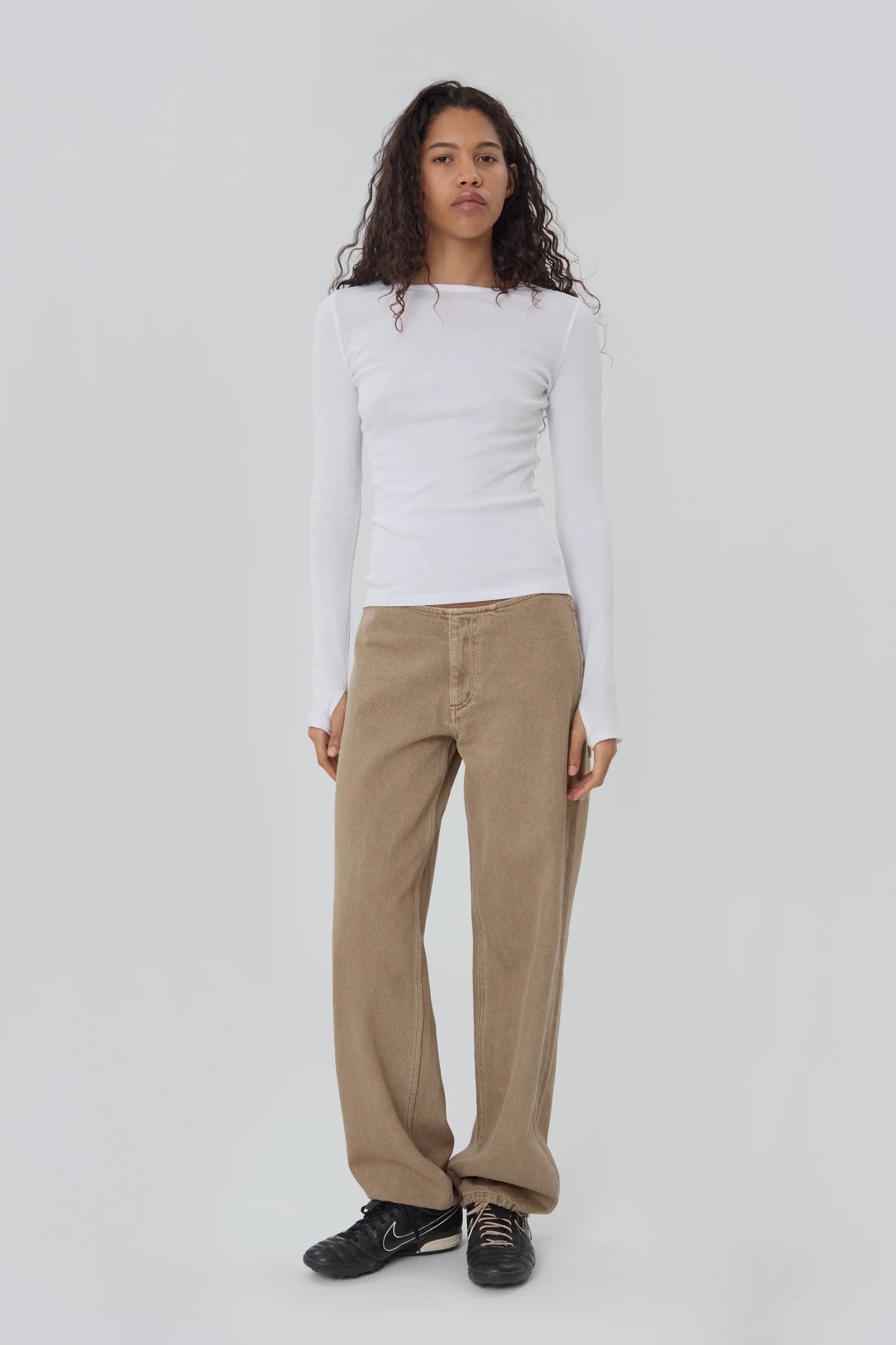 Still Here Sport Jean jogger jean denim pear khaki tan | Pipe and Row