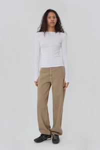 Still Here Sport Jean jogger jean denim pear khaki tan | Pipe and Row