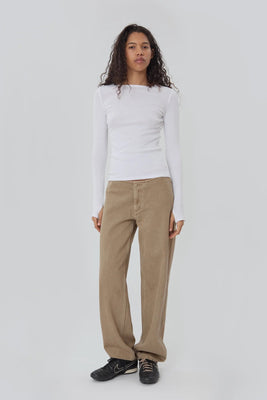 Still Here Sport Jean jogger jean denim pear khaki tan | Pipe and Row