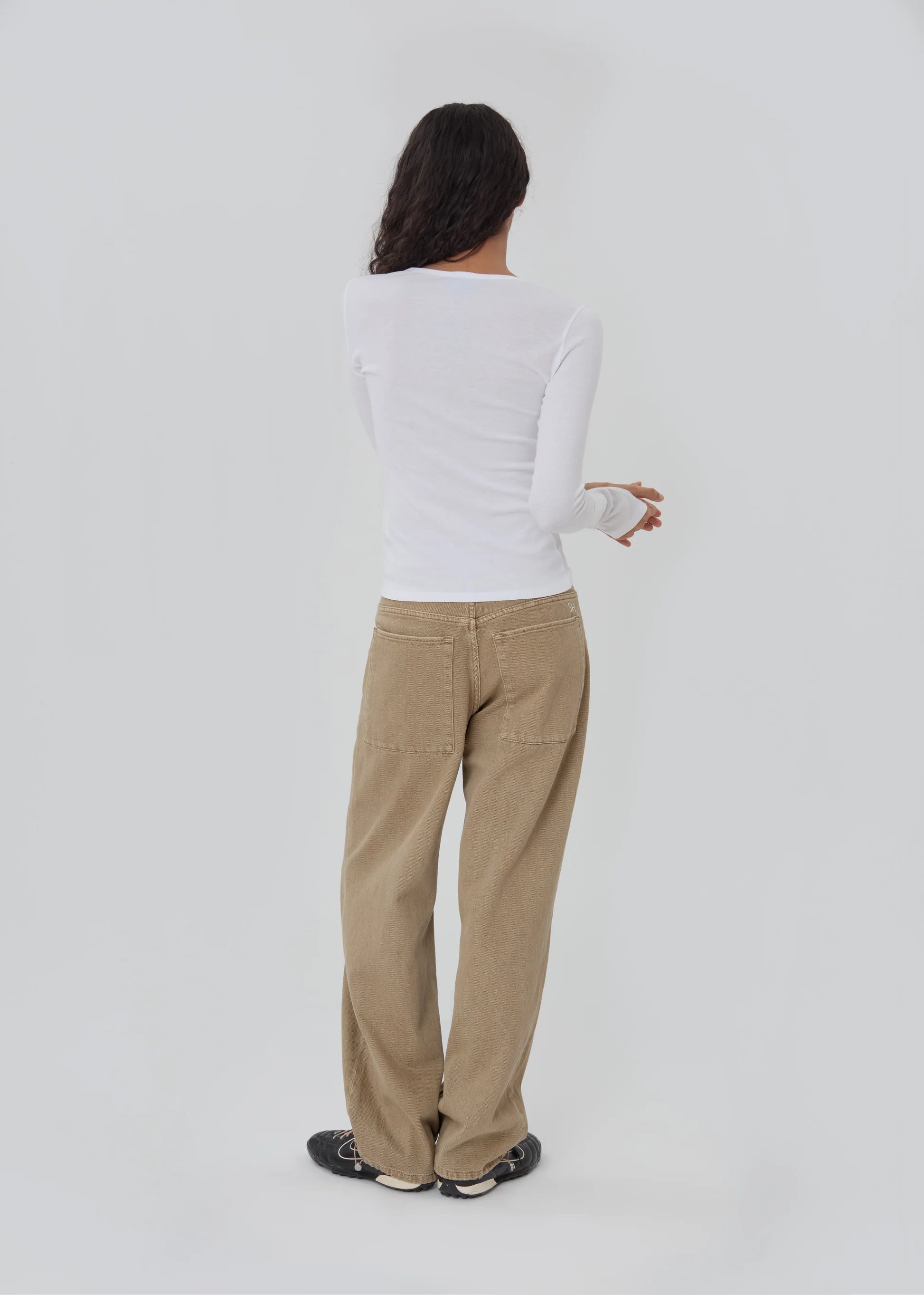 Still Here Sport Jean straight leg jogger jean denim pear khaki tan | Pipe and Row Seattle