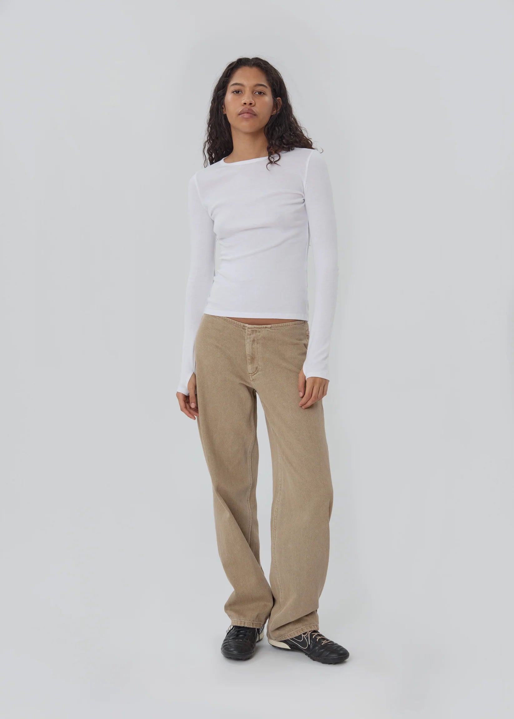 Still Here Sport Jean straight leg jogger jean denim pear khaki tan brown | Pipe and Row Seattle Boutique