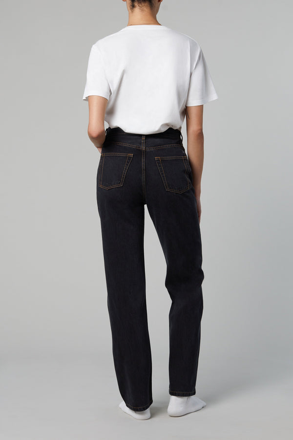 Still here Childhood jean washed black straight leg denim | Pipe and ...