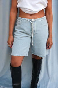 Still_here_Cool_shorts_vintage_light_blue_cloud_fabric_drawstring_waist_Pipe_and_Row_Seattle