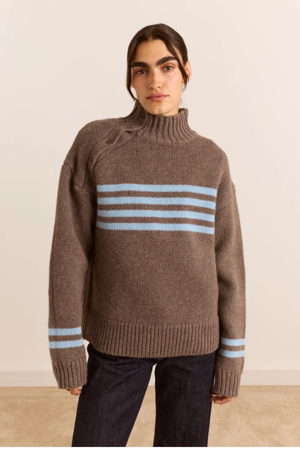 TALLULAH BUTTON LAMBSWOOL SWEATER