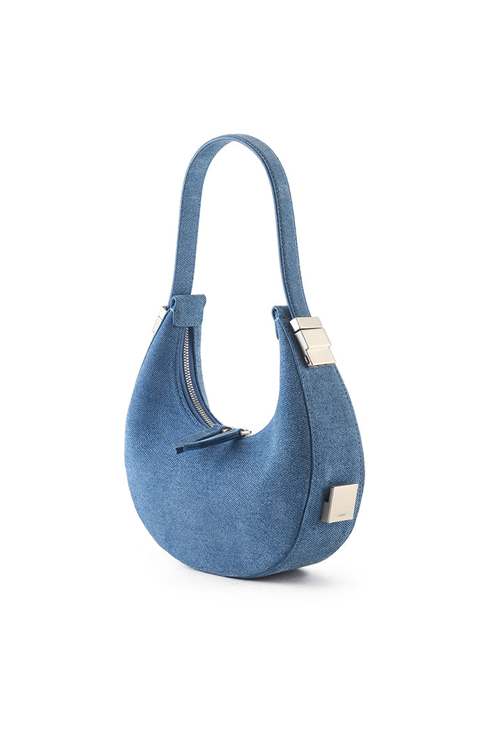 Osoi crescent shaped Toni mini adjustable handbag denim sky | Pipe and Row