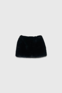 Tonywack fuzzy shaggy faux fur black mini skirt | pipe and row Seattle