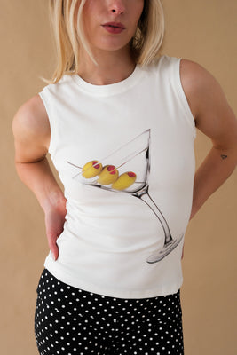 Tyler Mcgillivary white Dover tank martini glass graphic | PIPE AND ROW