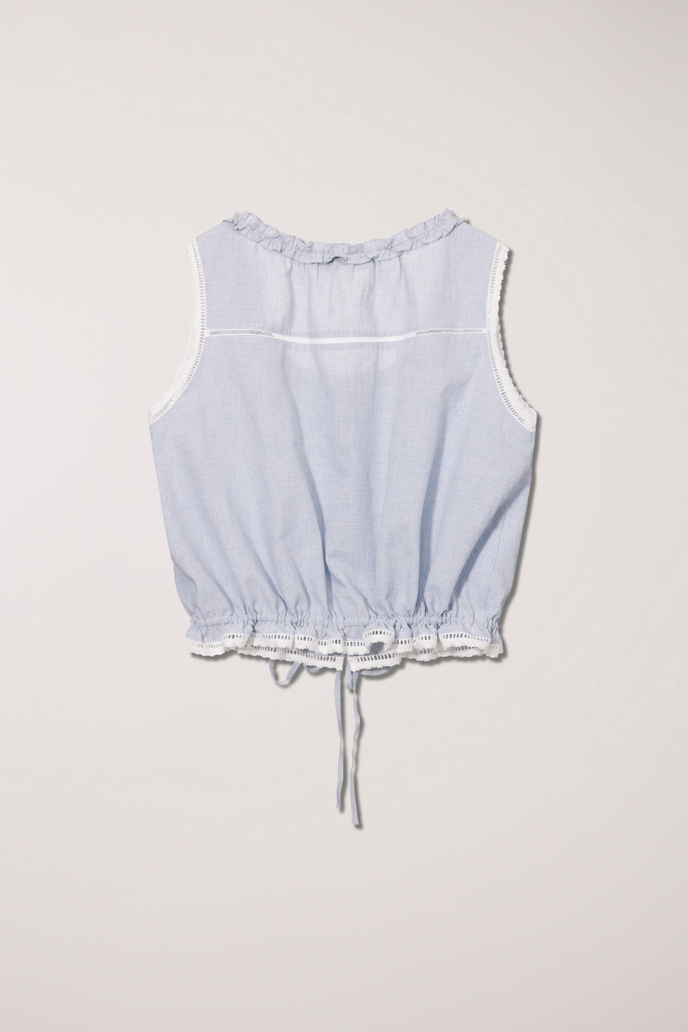 FRILLED SLEEVELESS BLOUSE