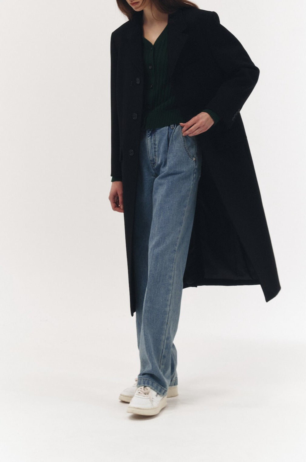 2-WAY 3 BUTTON CASHMERE COAT