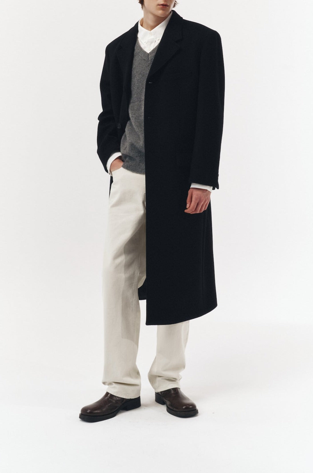 2-WAY 3 BUTTON CASHMERE COAT