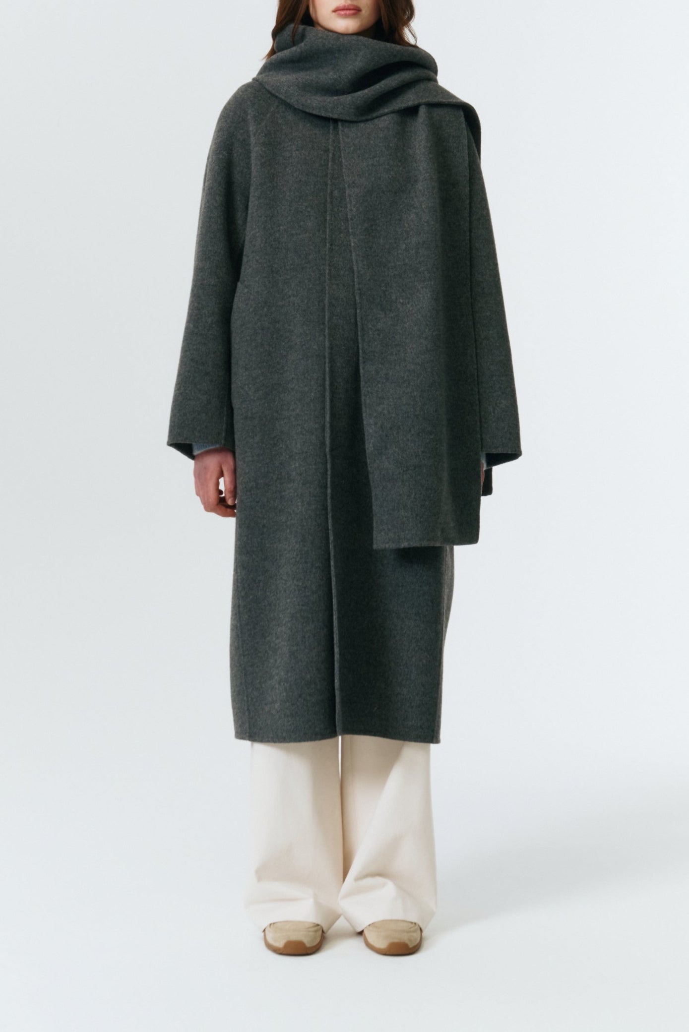 UNISEX HANDMADE CASHMERE MUFFLER MAC COAT