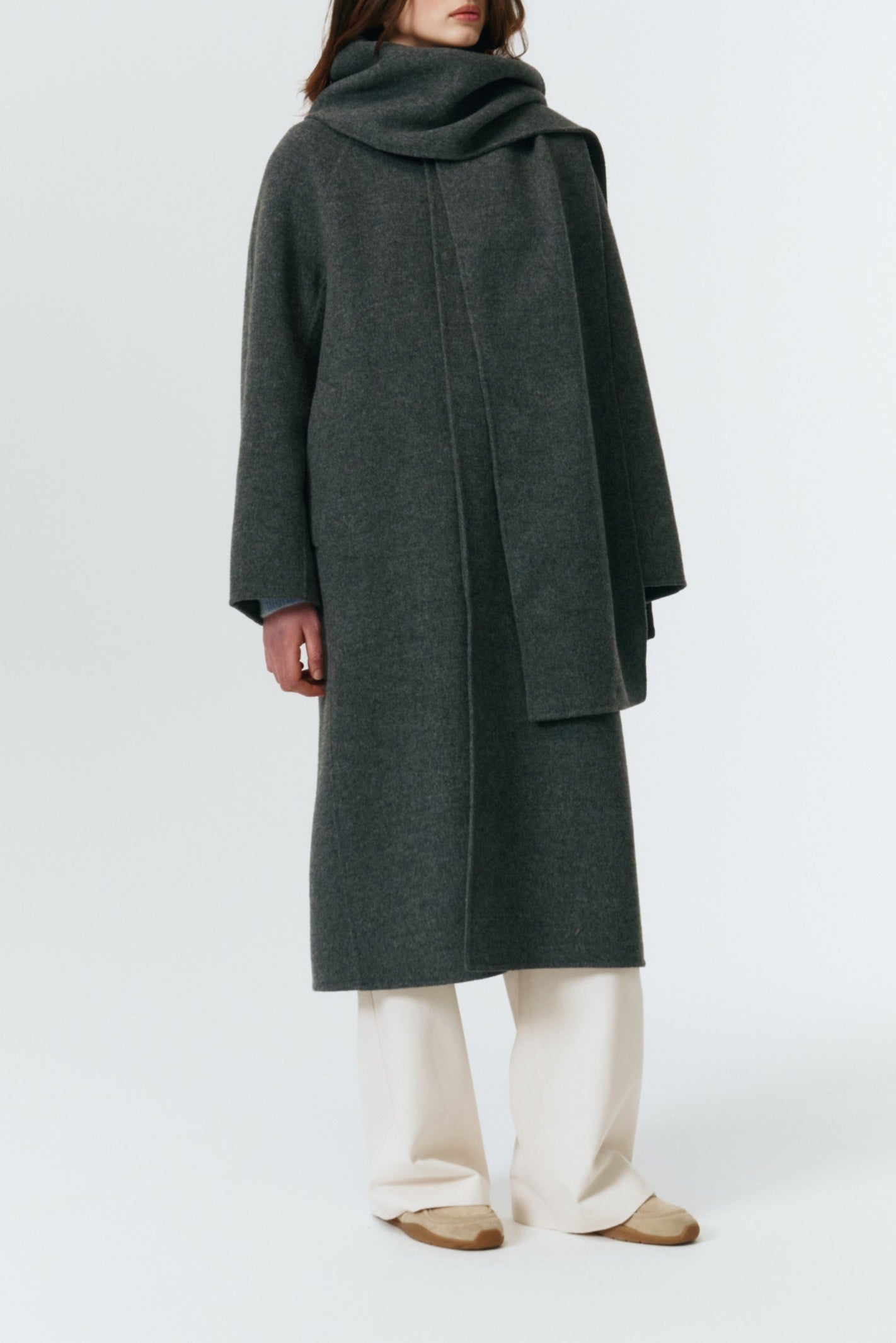 UNISEX HANDMADE CASHMERE MUFFLER MAC COAT