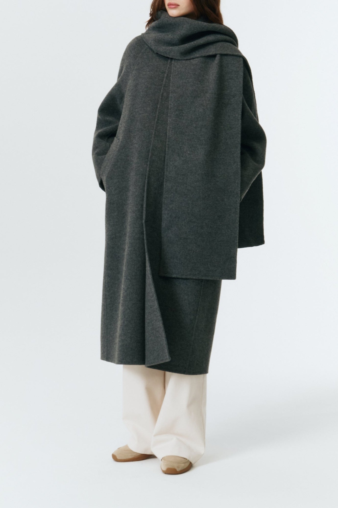UNISEX HANDMADE CASHMERE MUFFLER MAC COAT