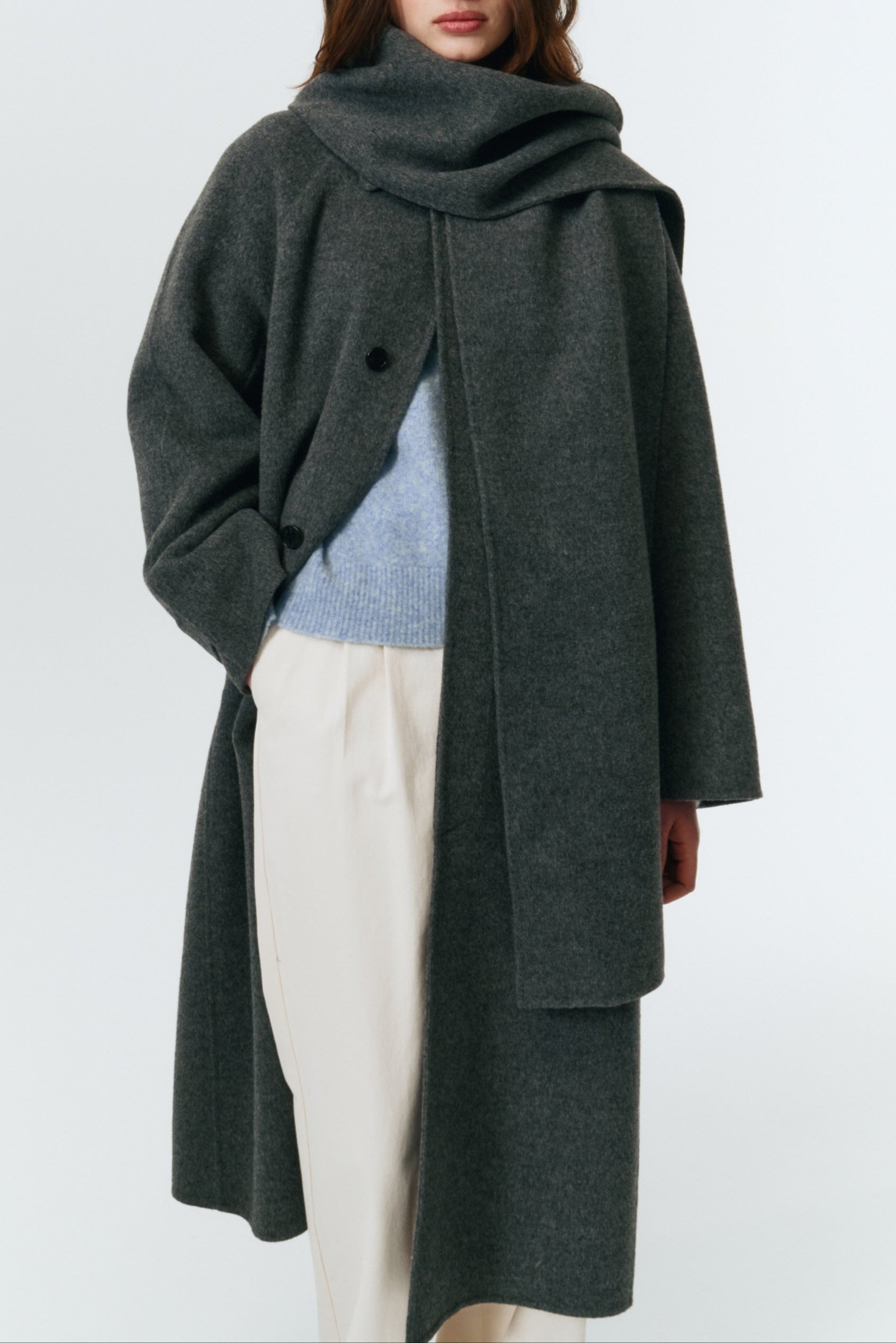 UNISEX HANDMADE CASHMERE MUFFLER MAC COAT