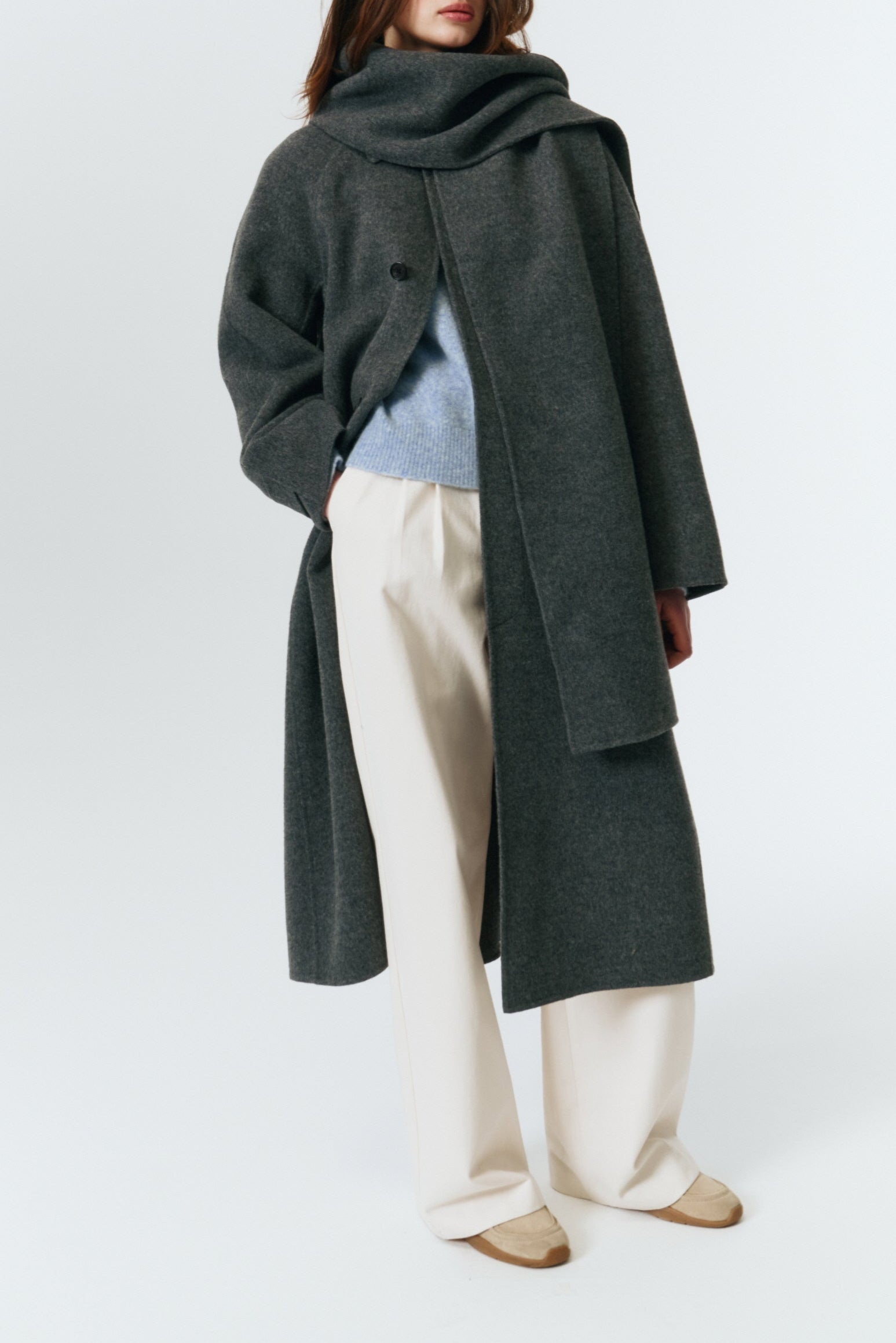UNISEX HANDMADE CASHMERE MUFFLER MAC COAT