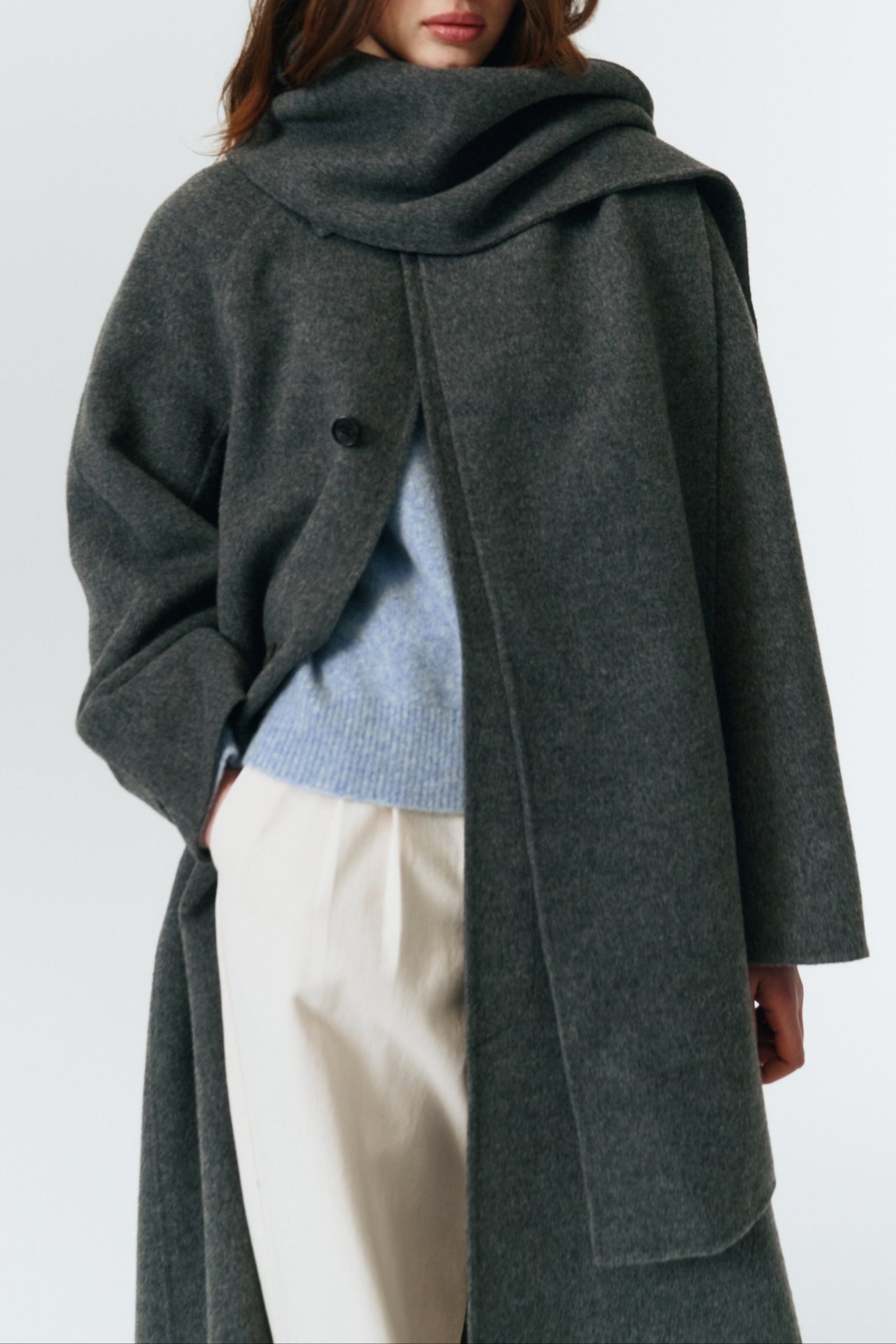 UNISEX HANDMADE CASHMERE MUFFLER MAC COAT