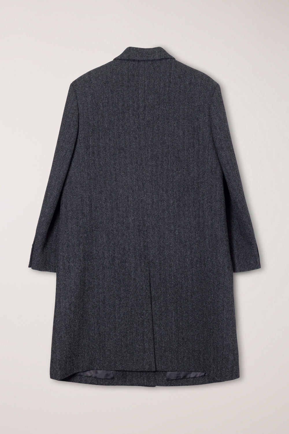 Dunst unisex boxy tailored wool coat grey herringbone. UDCO6D124G2 PIPE AND ROW