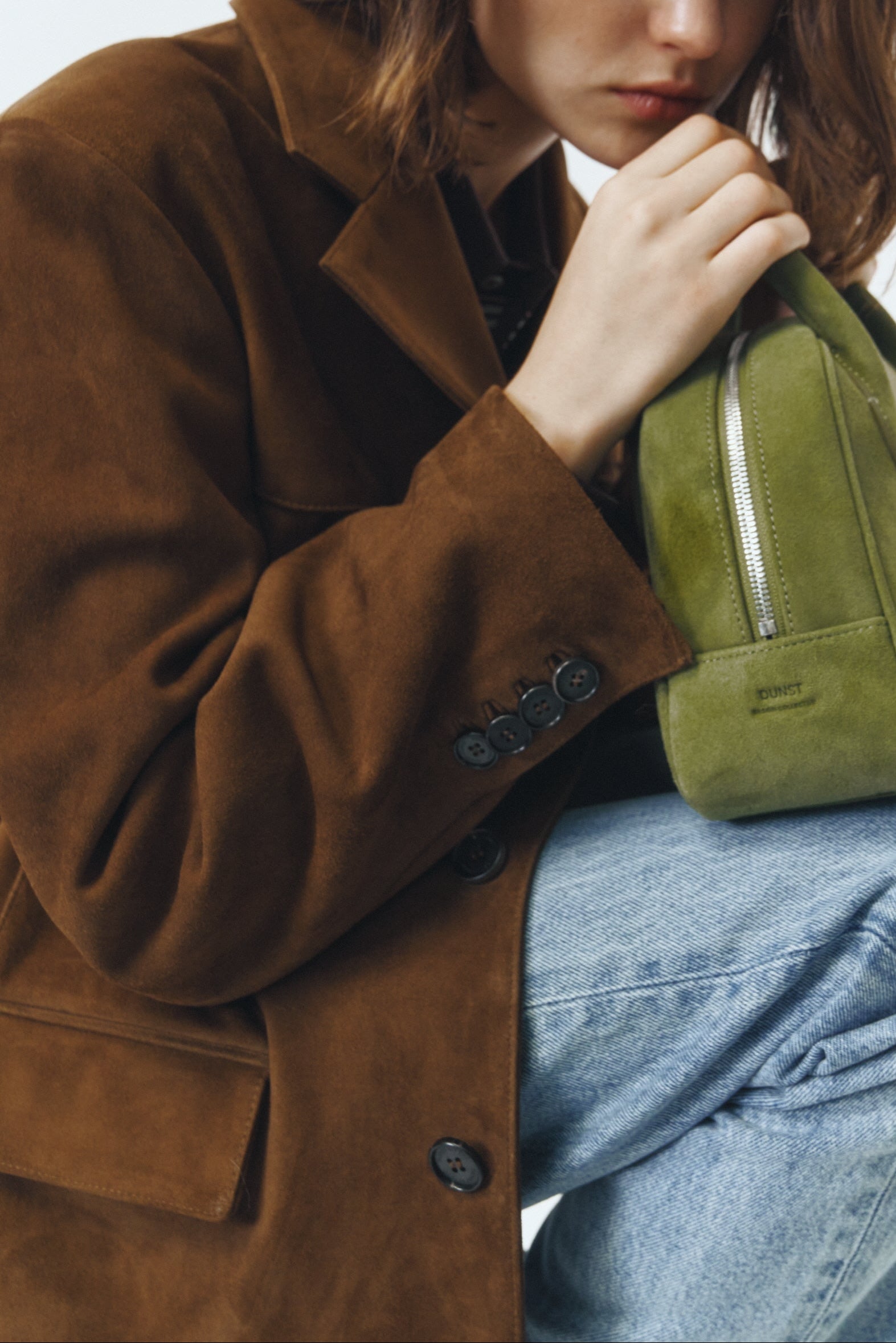 UNISEX SUEDE TAILORED HALF JACKET