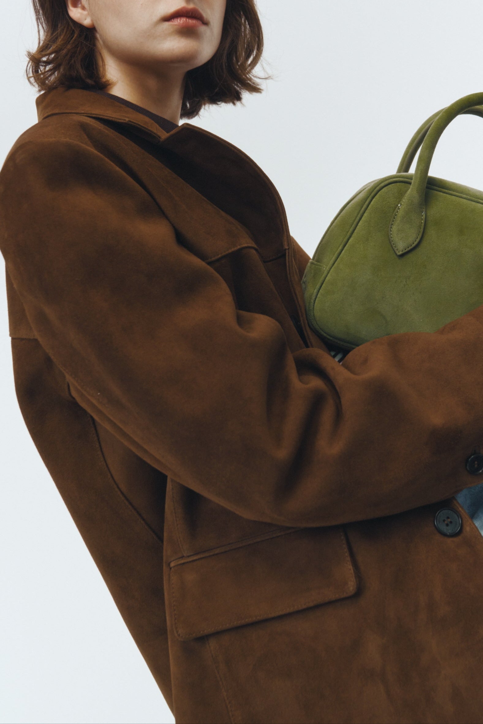 UNISEX SUEDE TAILORED HALF JACKET