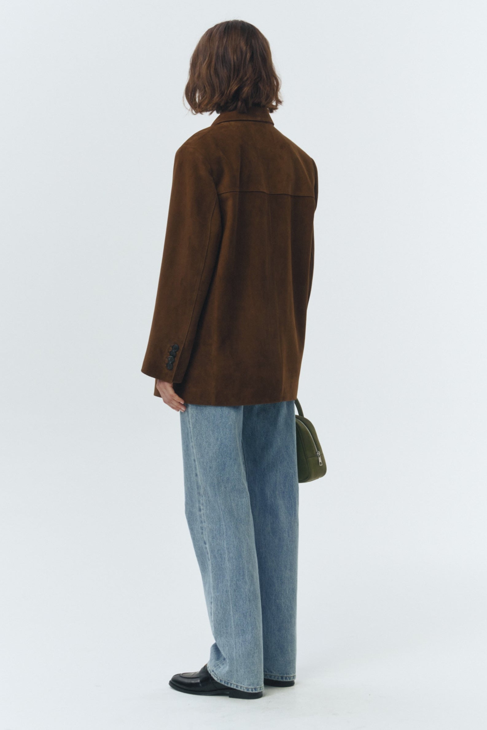 Dunst unisex camel leather suede tailored blazer jacket PIPE AND ROW