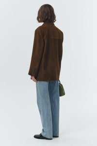 Dunst unisex camel leather suede tailored blazer jacket PIPE AND ROW