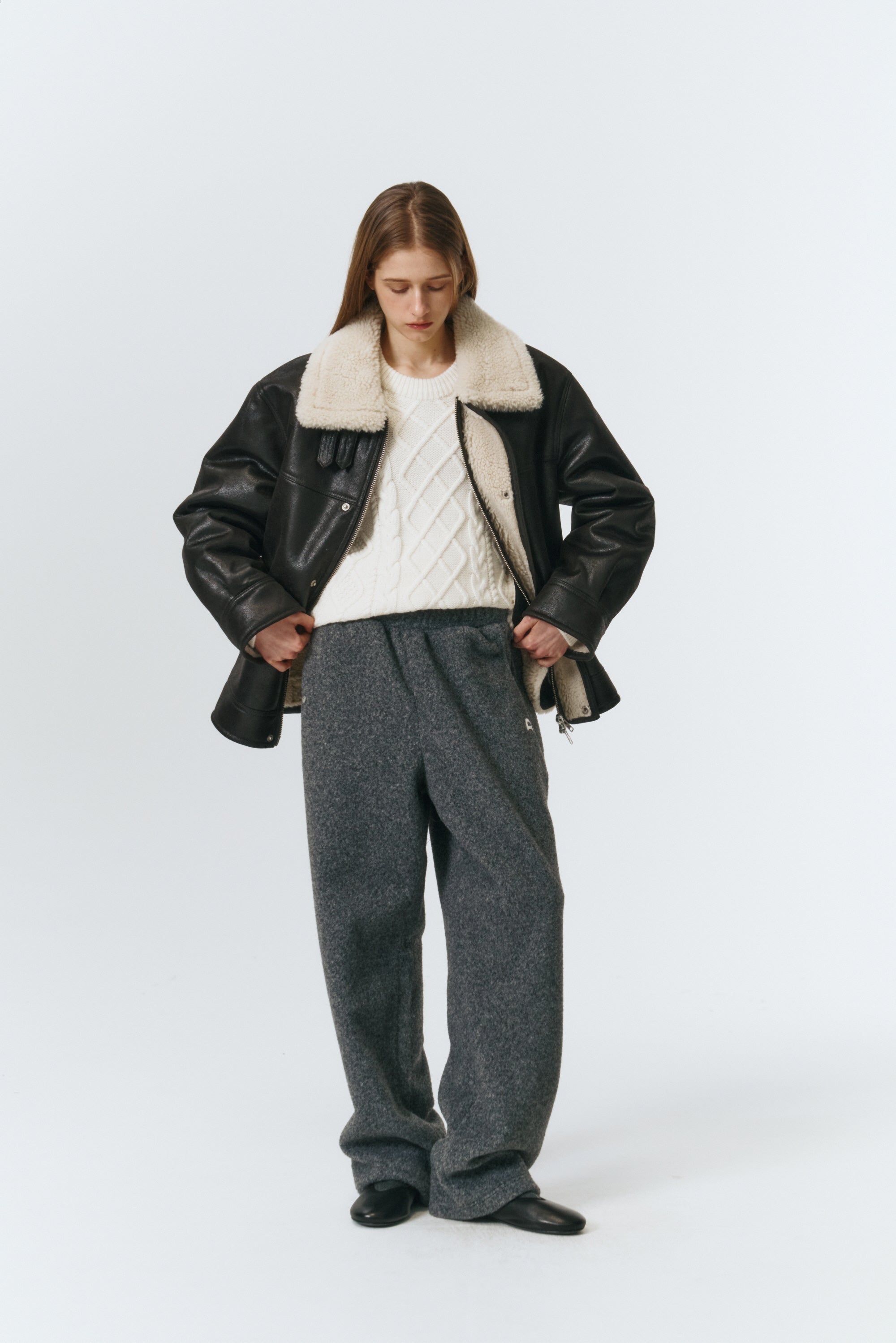 UNISEX SHEARLING HALF JACKET