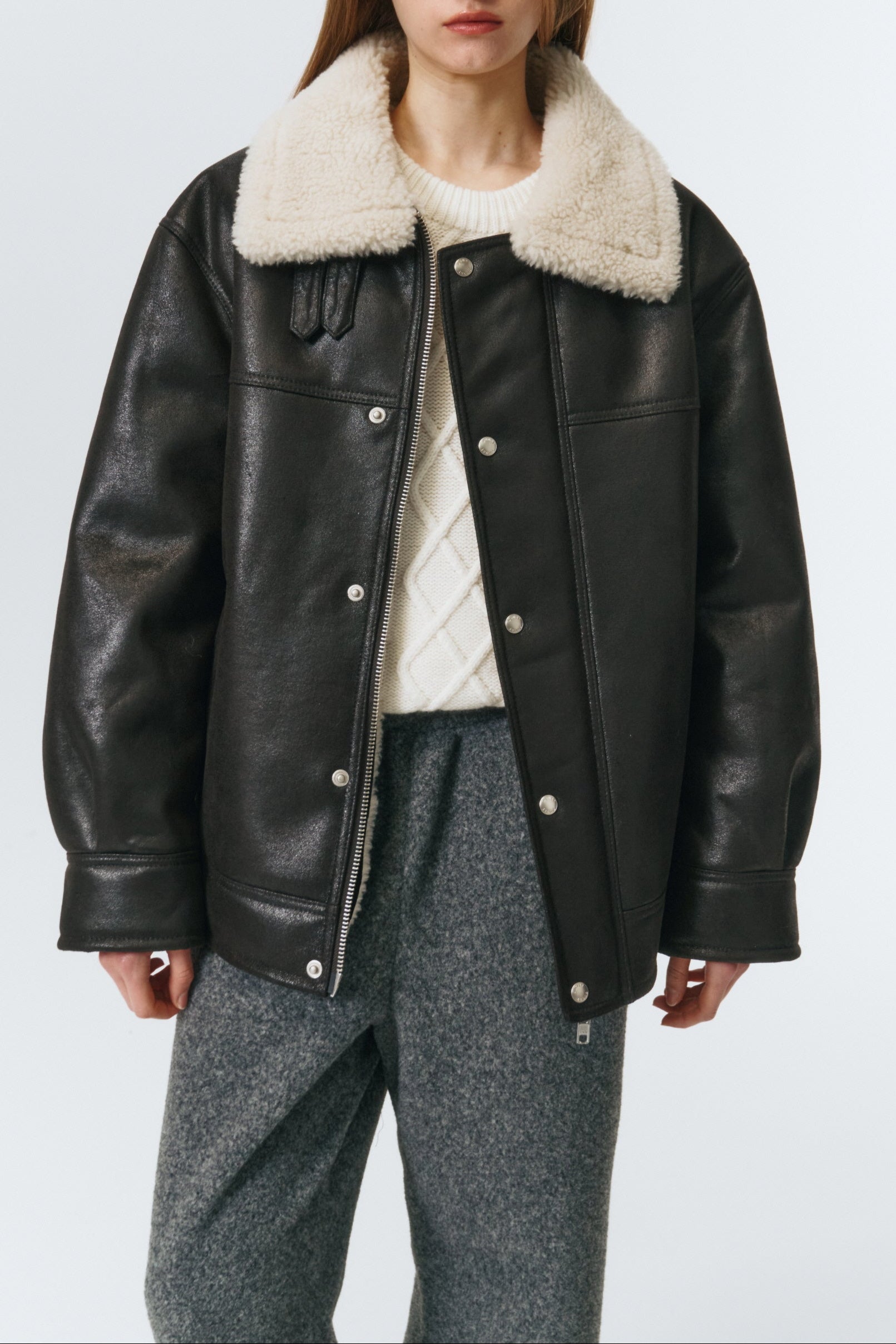 UNISEX SHEARLING HALF JACKET