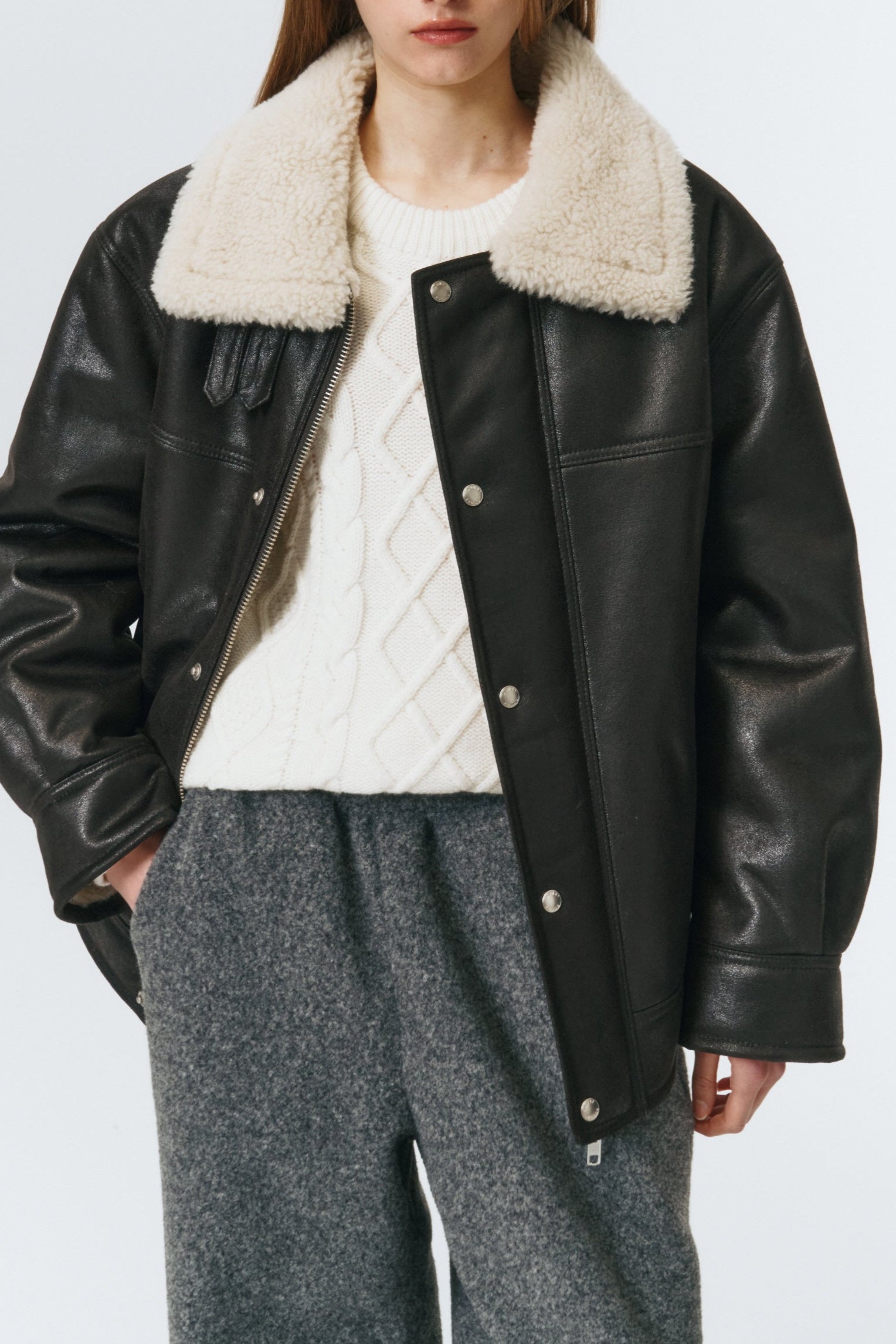 UNISEX SHEARLING HALF JACKET