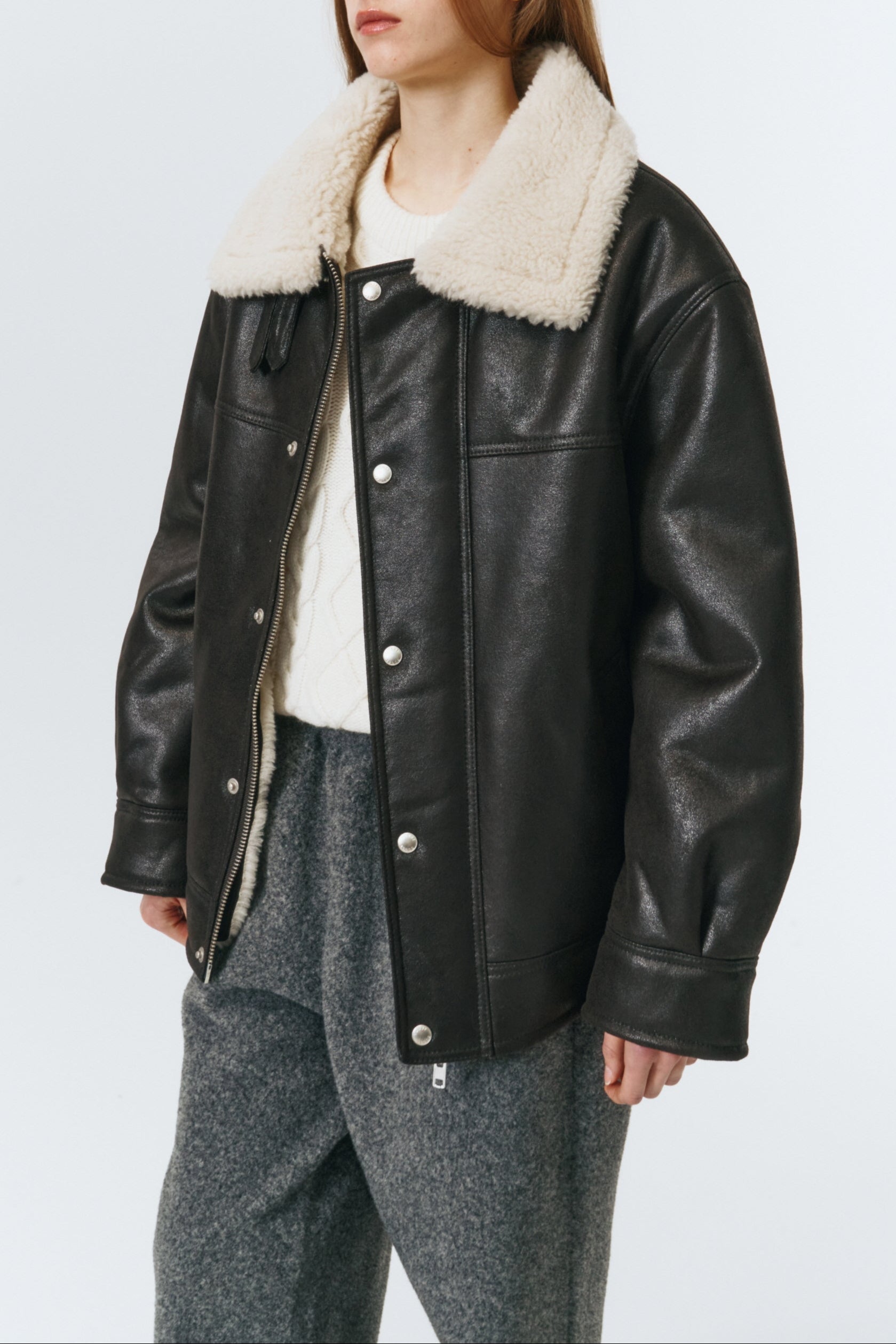 UNISEX SHEARLING HALF JACKET