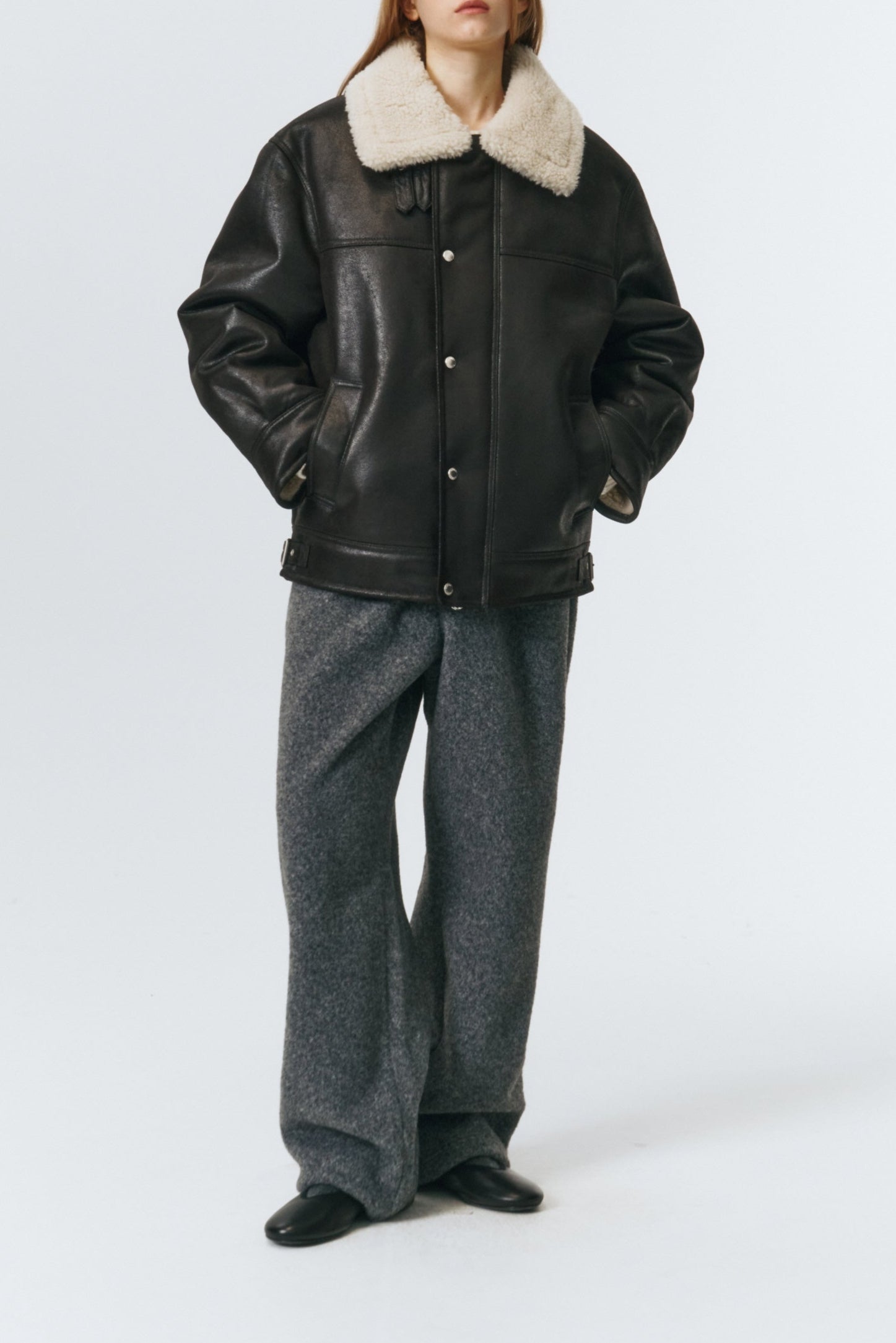 UNISEX SHEARLING HALF JACKET