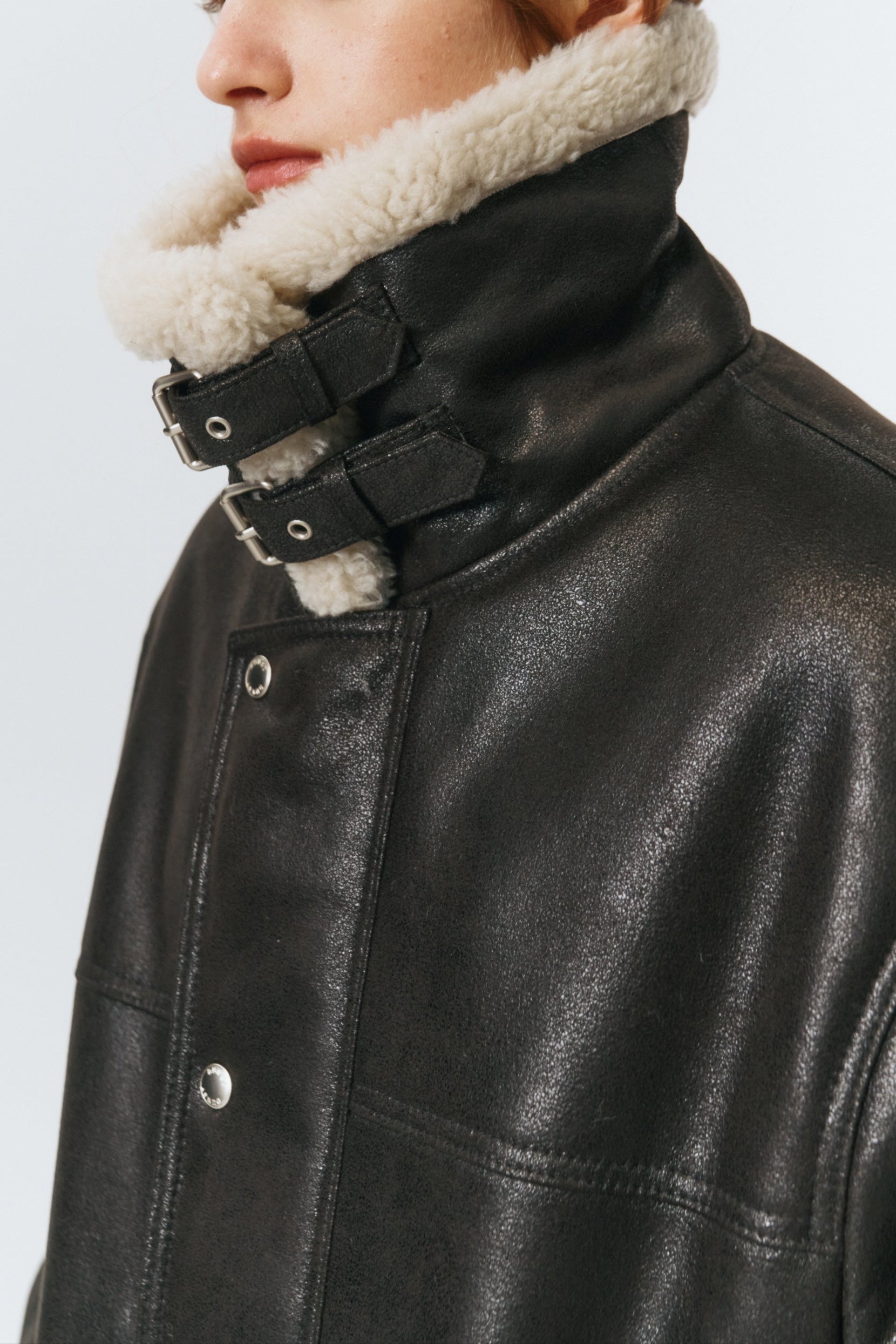 UNISEX SHEARLING HALF JACKET