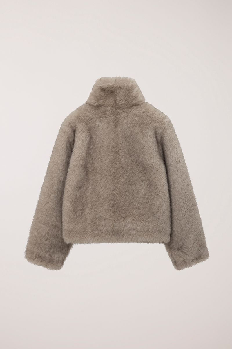 VEGAN FUR CROPPED JACKET