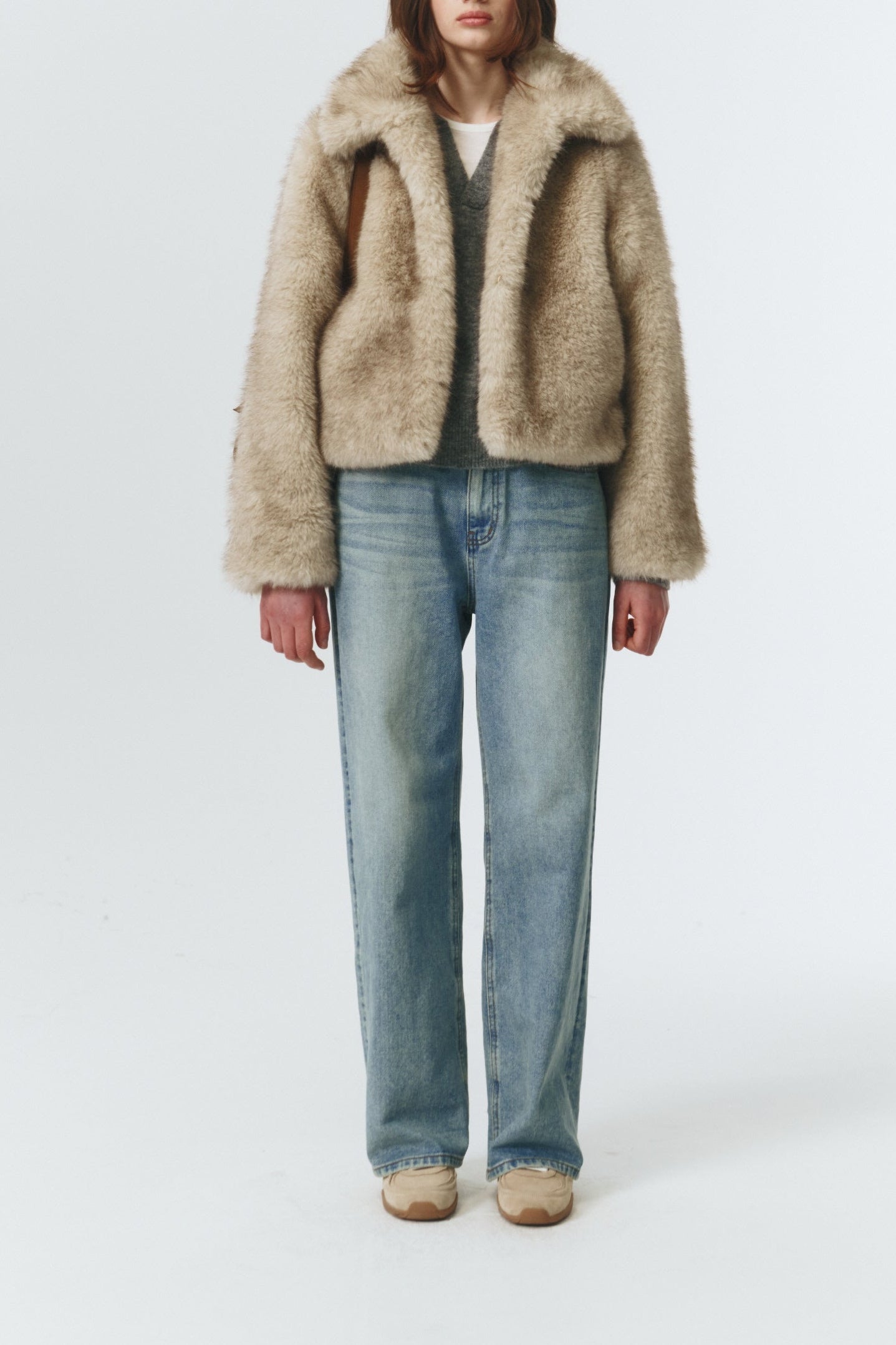 VEGAN FUR CROPPED JACKET