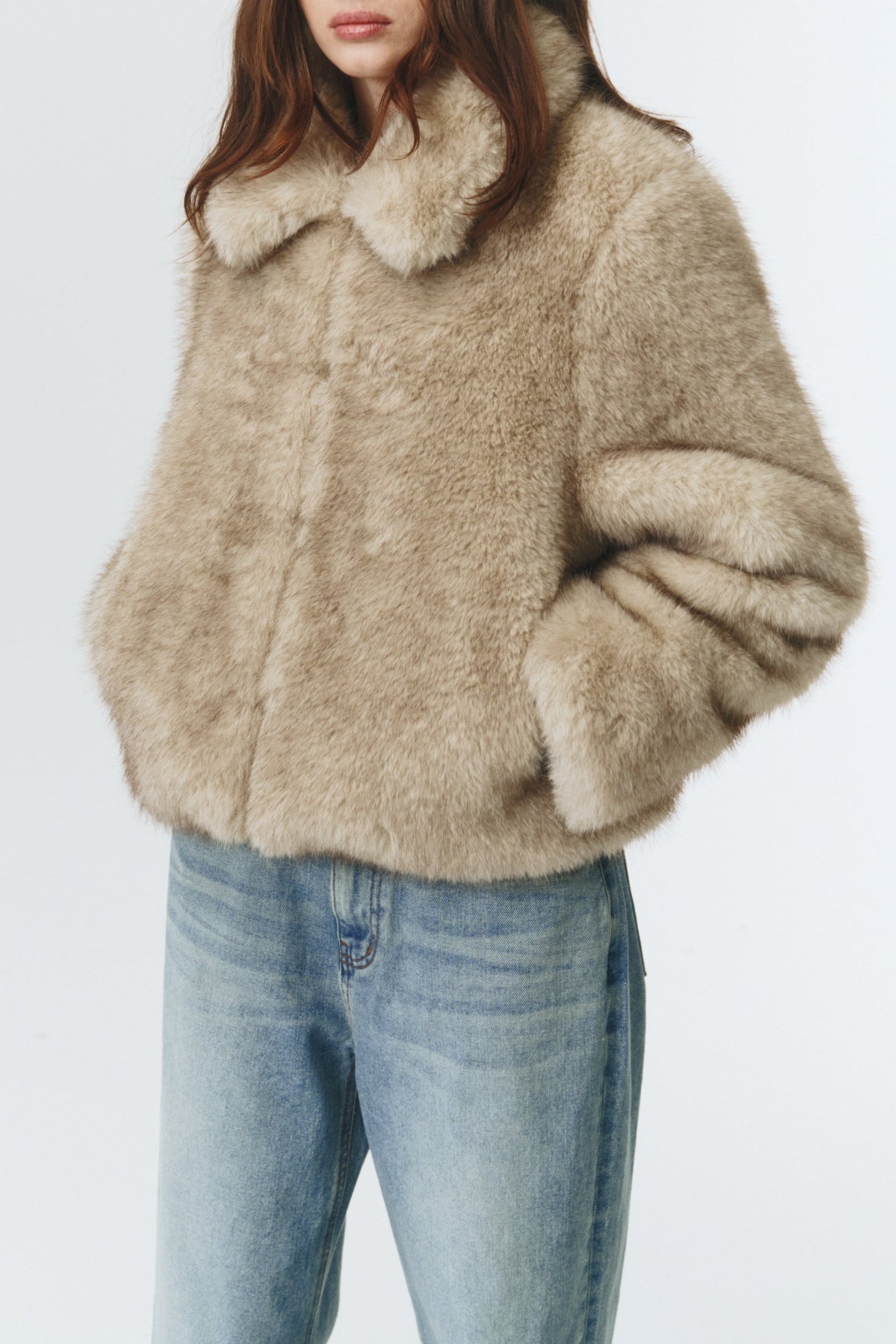 VEGAN FUR CROPPED JACKET
