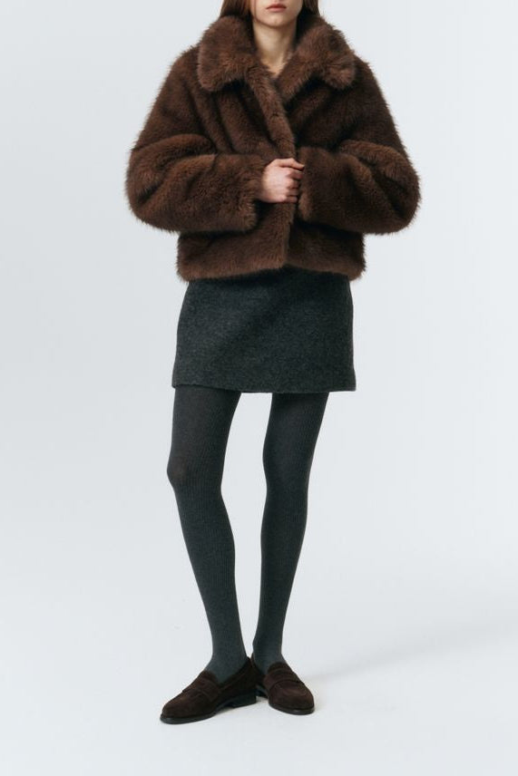 VEGAN FUR CROPPED JACKET