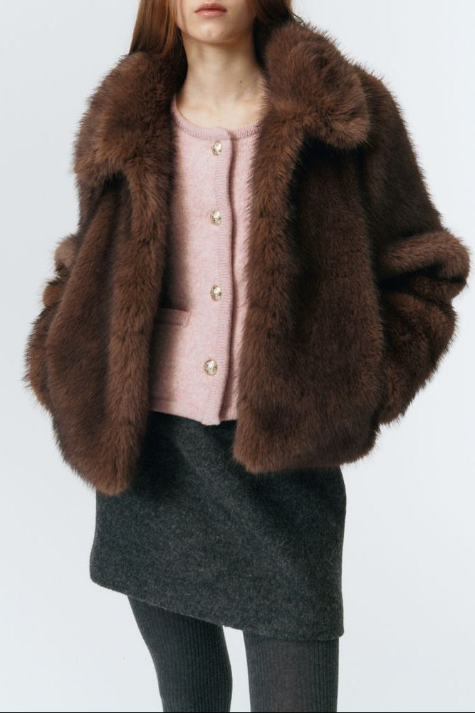 VEGAN FUR CROPPED JACKET