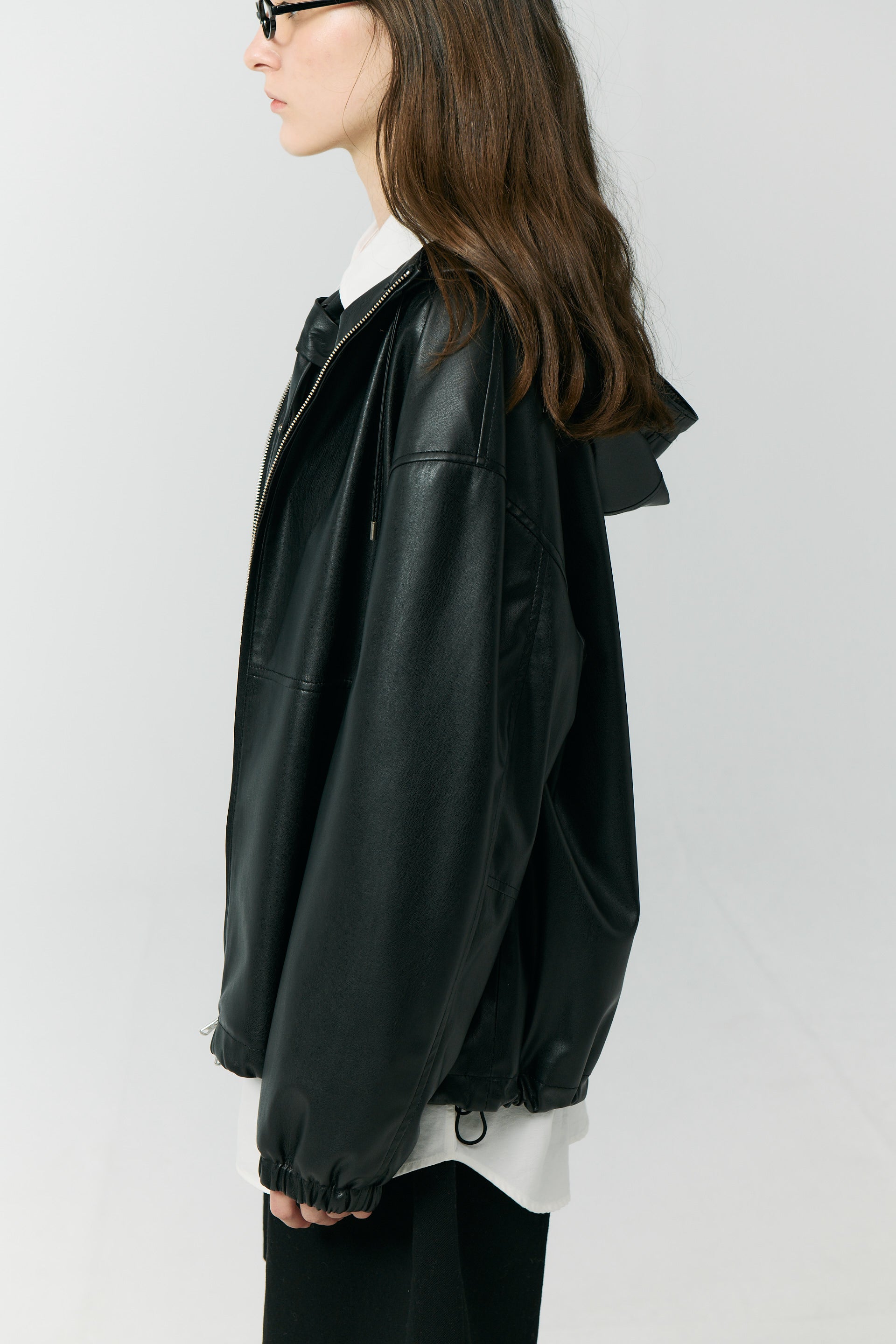 UNISEX VEGAN LEATHER WINDBREAKER