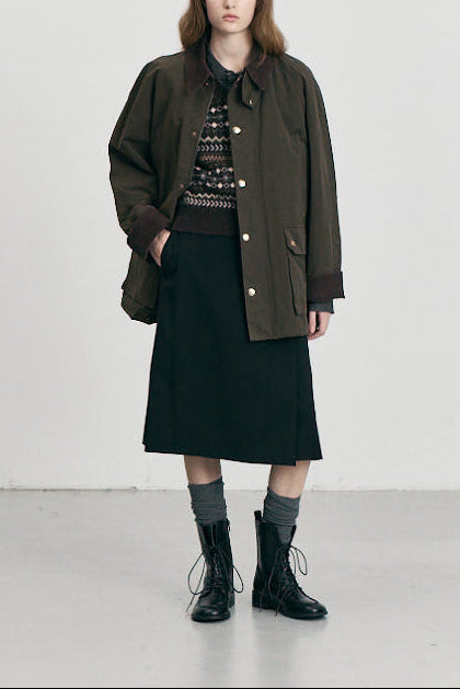 UNISEX WAXED COTTON HUNTING JACKET