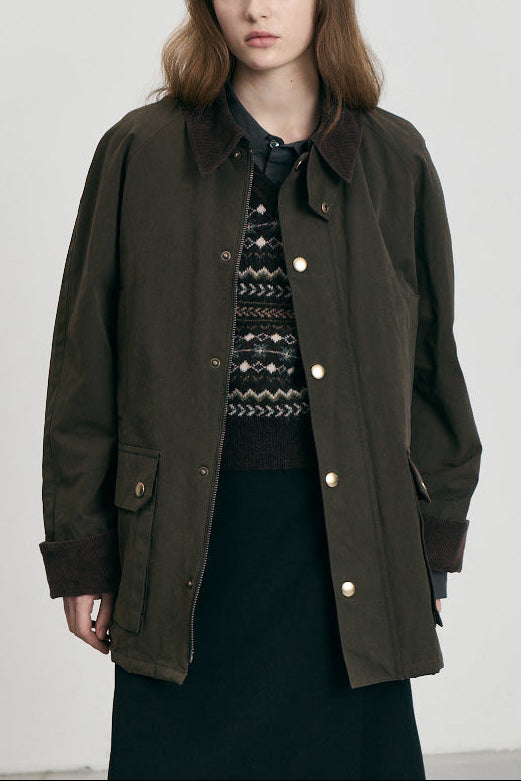 UNISEX WAXED COTTON HUNTING JACKET