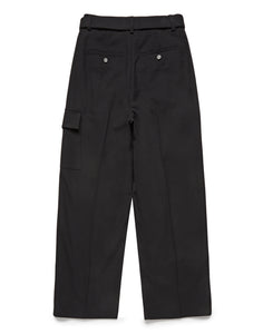 Dunst wool Baker cargo trousers pant black wide straight| Pipe and Row