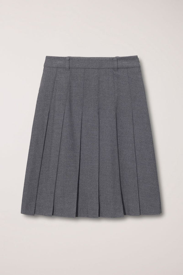 Dunst flannel pleats midi skirt melange grey | Pipe and Row