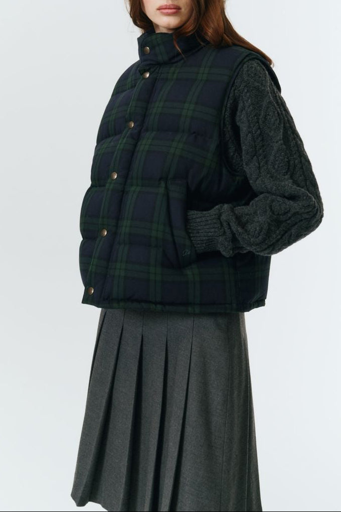 FLANNEL PLEATS MIDI SKIRT