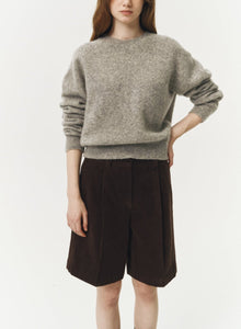 Dunst unisex textured marled wool melange grey oversized sweater | Pipe and Row